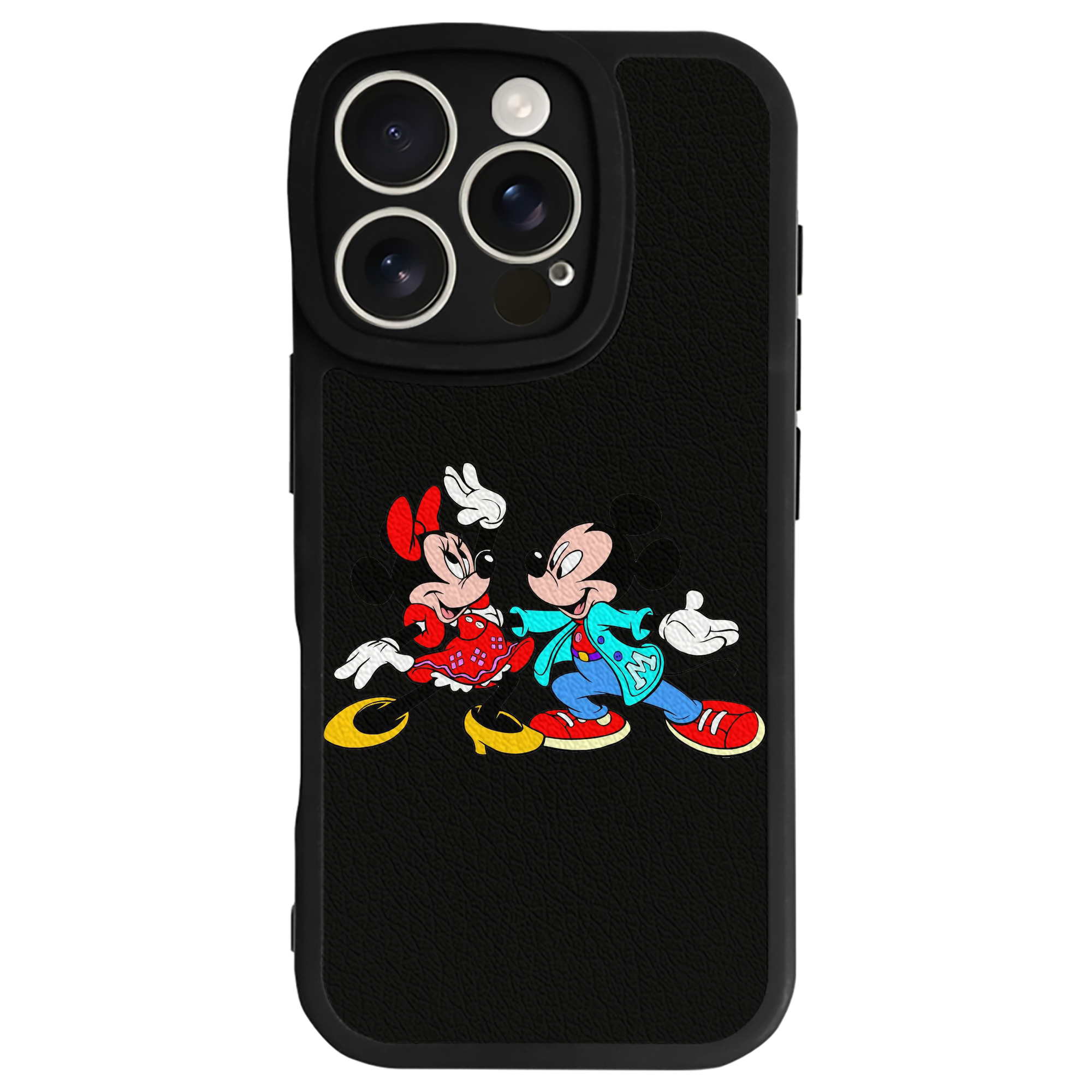 （画像用） ミッキーマウス Mickey Mouse 【iPhone 16シリーズ対応】シリコンスマホケース（レザー調） 材質：シリコン